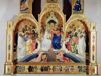 Jungfruns kröning (tempera och bladguld på panel)